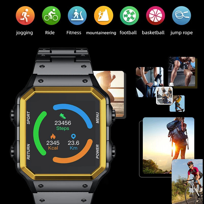 High-End Men’s Luxury Smartwatch | 1.54" Square Display, Fitness & Business Tracker