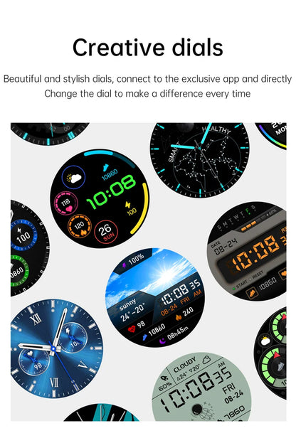 AMOLED Smartwatch for Men with Bluetooth Calls, Fitness Tracking, and Music Playback