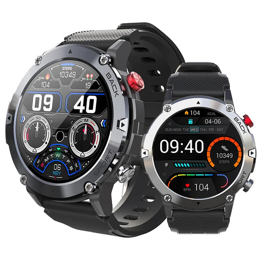 Military Smart Watch Men | Bluetooth Call, Fitness Tracker, 5ATM Waterproof, 20 Sport Modes