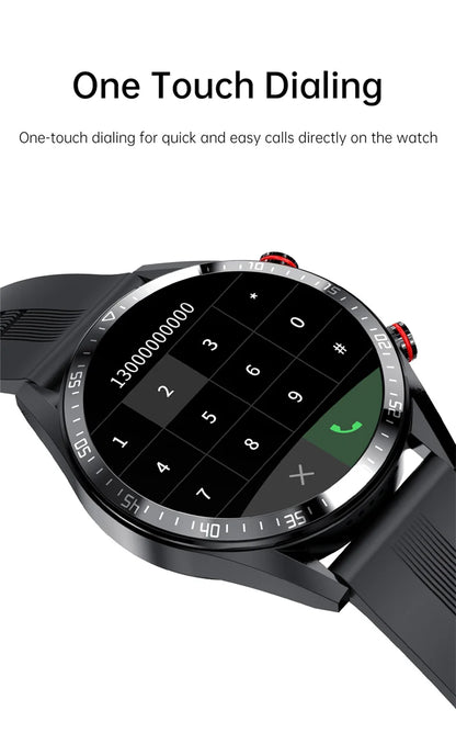 AMOLED Smartwatch for Men with Bluetooth Calls, Fitness Tracking, and Music Playback