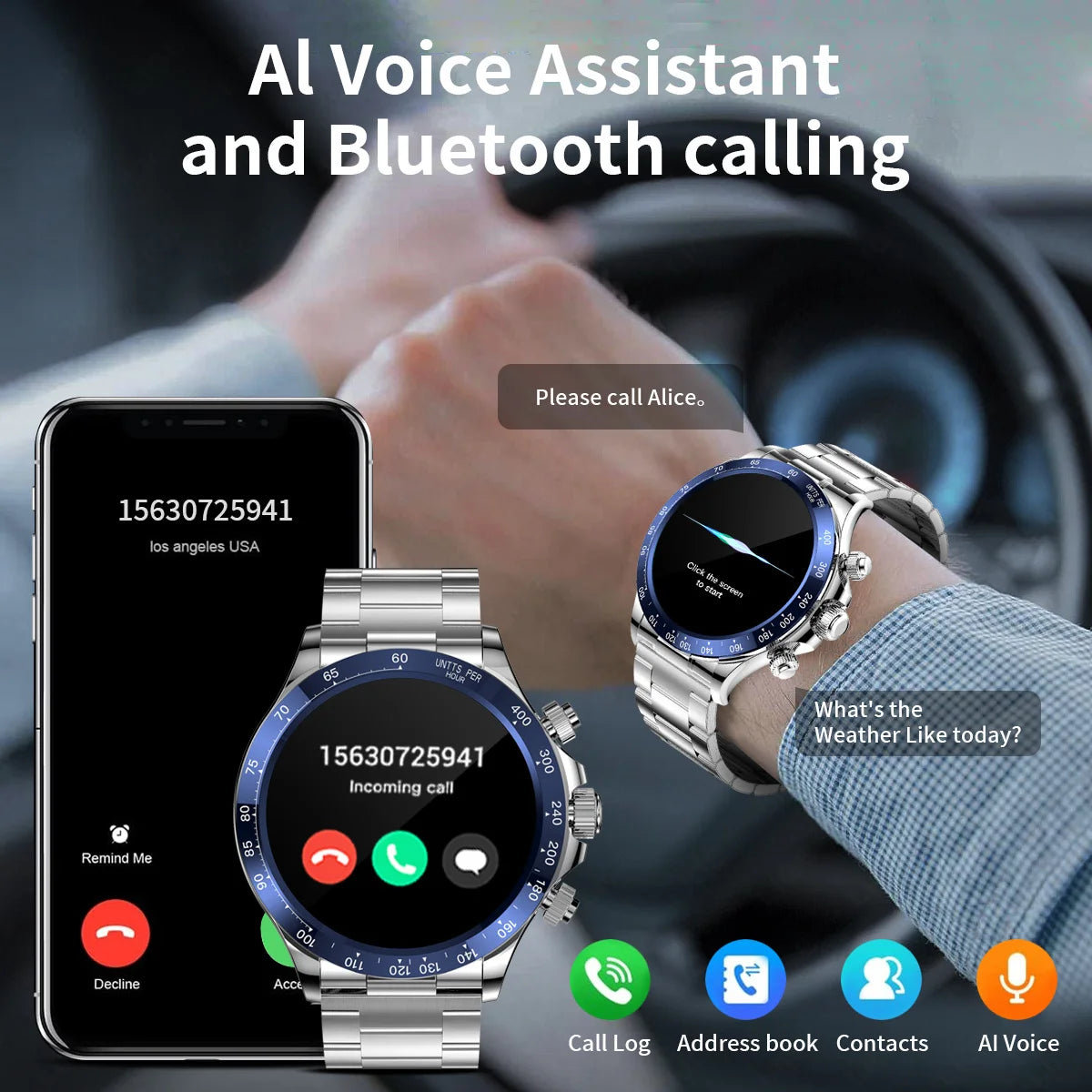 Intelligent Health Companion: Smartwatch with Body Thermometer, GPS, Bluetooth Call.