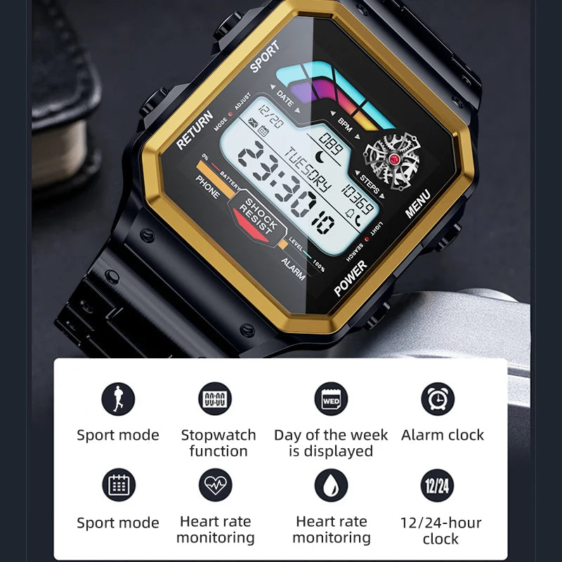 High-End Men’s Luxury Smartwatch | 1.54" Square Display, Fitness & Business Tracker