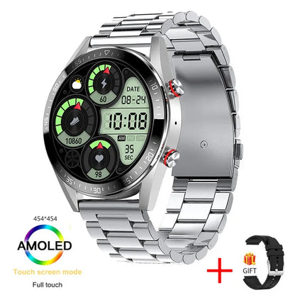 AMOLED Smartwatch for Men with Bluetooth Calls, Fitness Tracking, and Music Playback