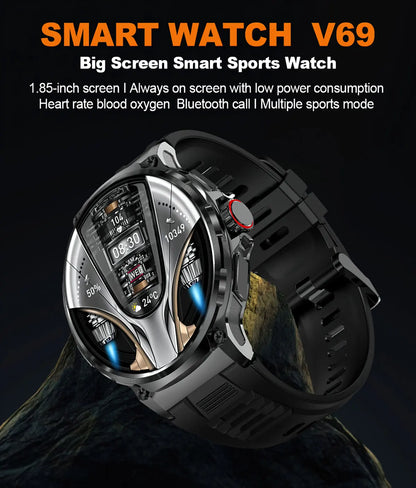 1.85-Inch Ultra HD Smart Watch Men, GPS Tracking, Bluetooth Call, 710mAh, 30 Days Battery Life