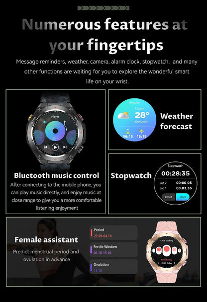 Military-Grade GPS Smartwatch: 1.45'' AMOLED Display, 100+ Sports Modes, Voice Calling