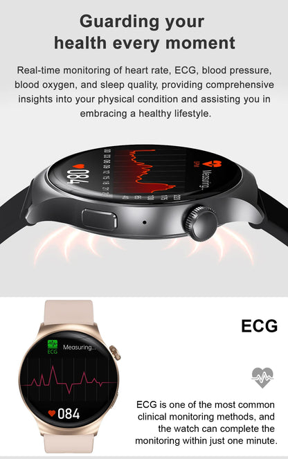 DT4 Mate Smartwatch - Fitness Tracker, Compass, Waterproof, 1.5" HD Screen