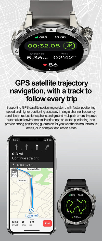 GPS Smartwatch with AMOLED Display, Fitness & Heart Rate Tracker ...