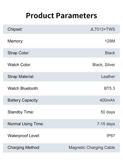 2-in-1 Smartwatch with TWS Earbuds, Heart Rate & Blood Oxygen Monitor, Bluetooth Call, NFC