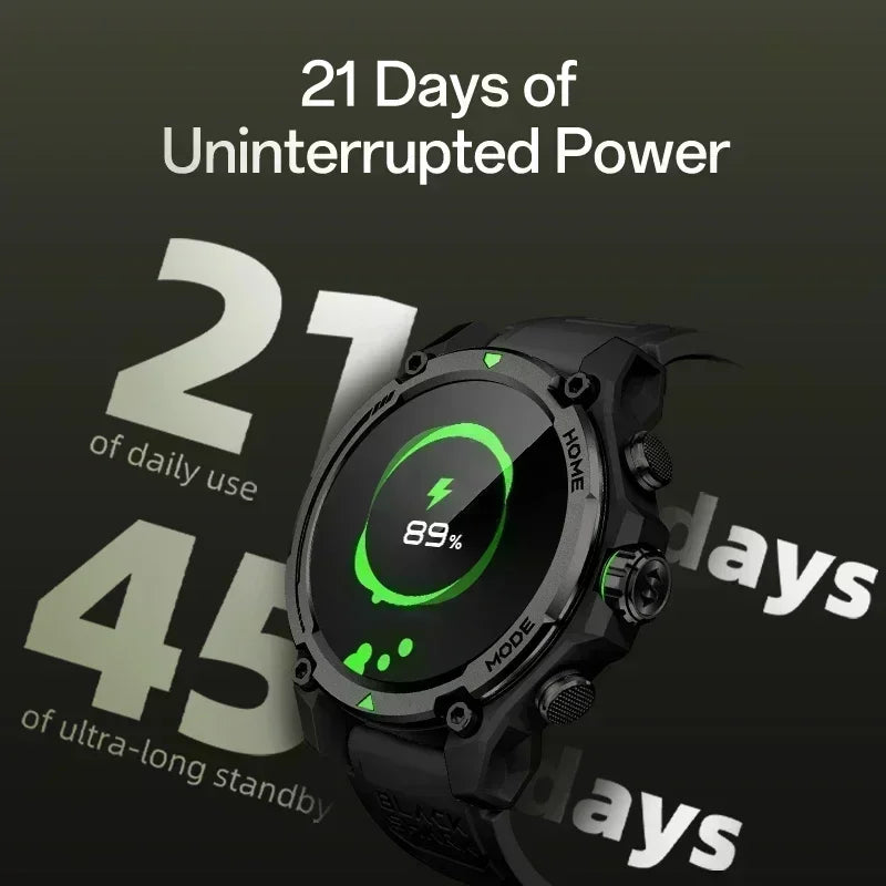 GS3 Smartwatch 1.43" AMOLED Display, 5ATM Waterproof, 21-Day Battery Life