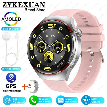 Smart Watch Men AMOLED HD Screen GPS NFC Bluetooth Call Heart Rate Sport Tracker