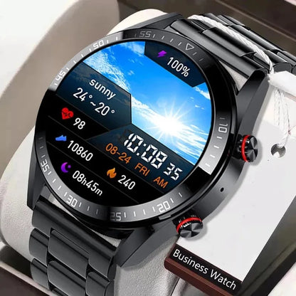 AMOLED Smartwatch for Men with Bluetooth Calls, Fitness Tracking, and Music Playback