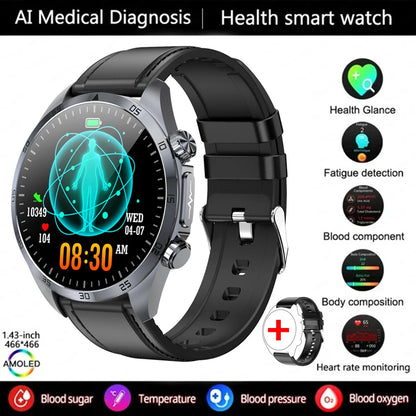 Pulse Physiotherapy CES Sleep Aid Smartwatch Men, ECG, HD Screen, Health Monitor, Bluetooth Call