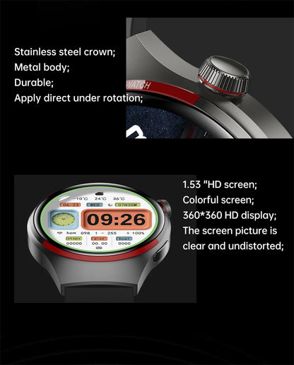 Smart Watch Men AMOLED HD Screen GPS NFC Bluetooth Call Heart Rate Sport Tracker