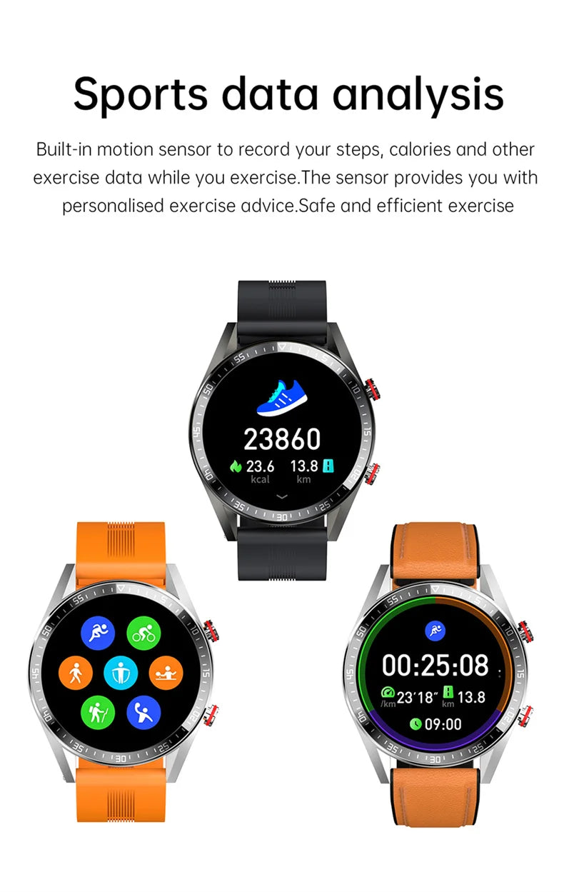 AMOLED Smartwatch for Men with Bluetooth Calls, Fitness Tracking, and Music Playback