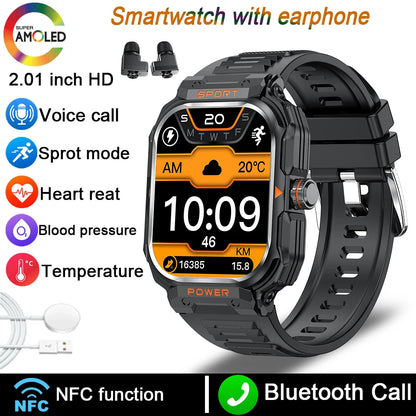 2-in-1 Smart Watch with TWS Earbuds | Heart Rate, Blood Pressure, Fitness Tracker