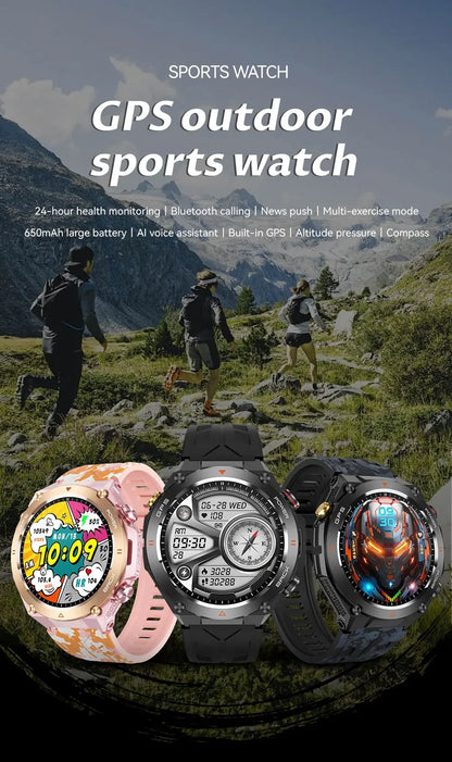 Military-Grade GPS Smartwatch: 1.45'' AMOLED Display, 100+ Sports Modes, Voice Calling