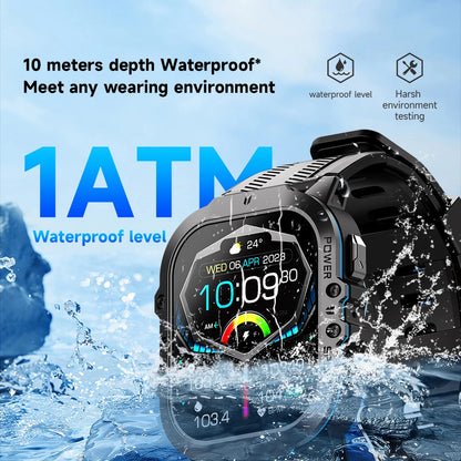 C26 Smart Watch: 100+ Sports Modes, Bluetooth Call, AMOLED 1.96", 1ATM Waterproof