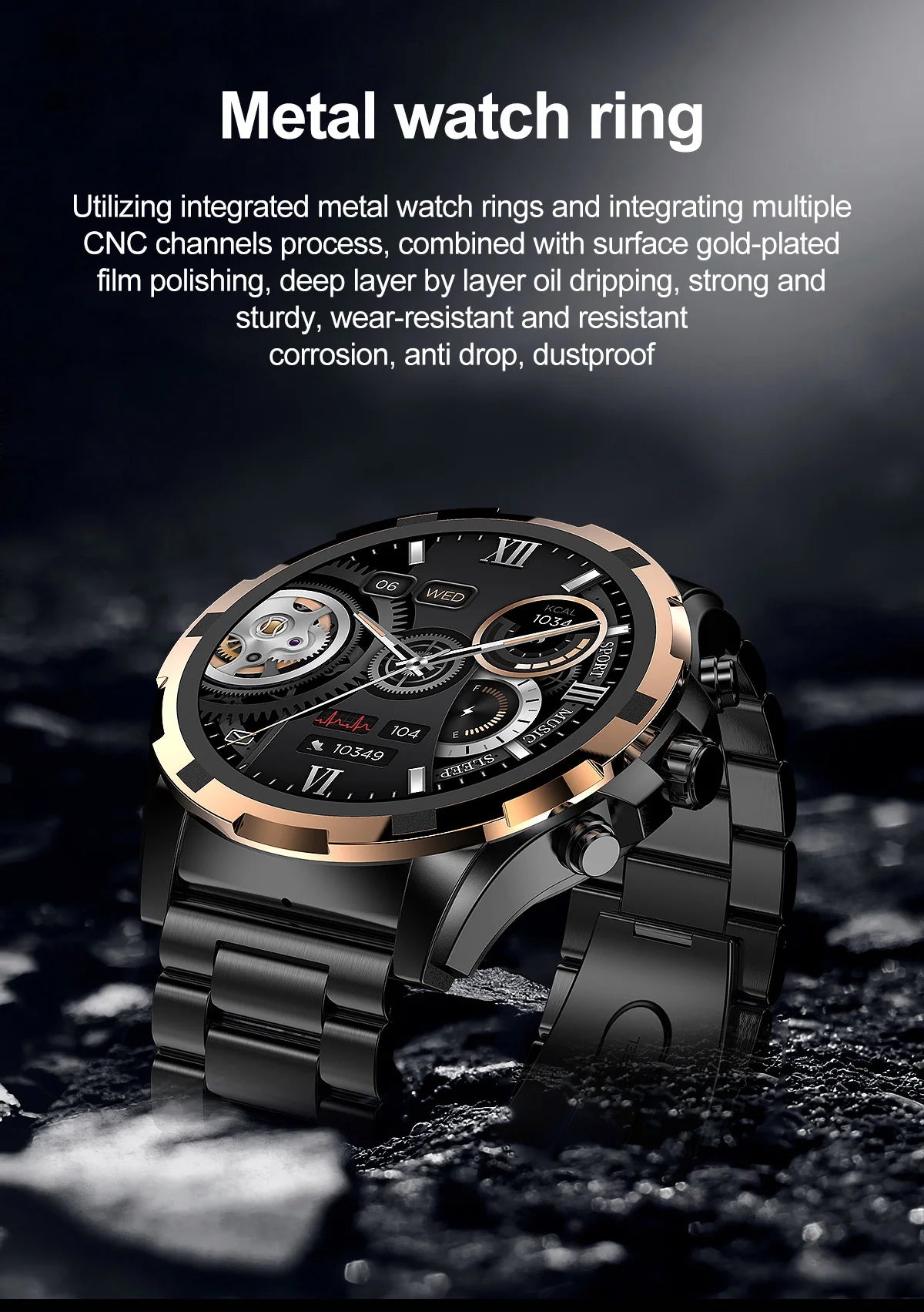 2024 Men's Smartwatch: 1.43" AMOLED, Bluetooth Calling, IP67 Waterproof, NFC, Fitness Tracker