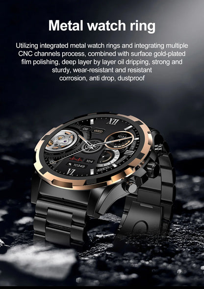 2024 Men's Smartwatch: 1.43" AMOLED, Bluetooth Calling, IP67 Waterproof, NFC, Fitness Tracker