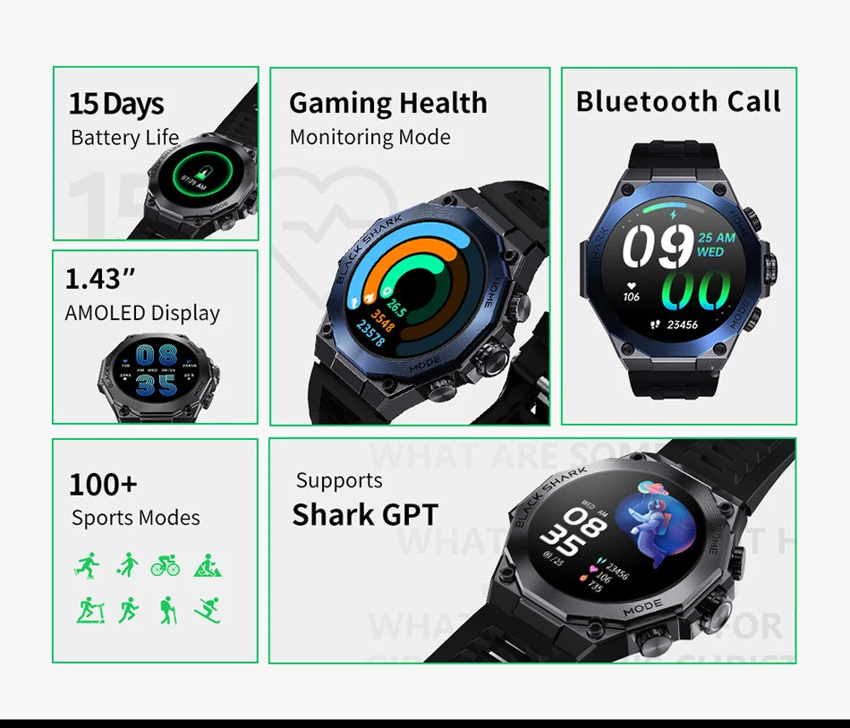 Global Version Black Shark S1 Pro - 1.43'' AMOLED, NFC, Wireless Charging, 15-Day Battery