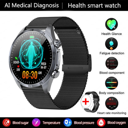 Pulse Physiotherapy CES Sleep Aid Smartwatch Men, ECG, HD Screen, Health Monitor, Bluetooth Call