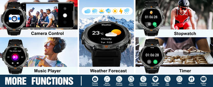 2024 Smart Watch for Men - 3ATM Waterproof, Bluetooth Call, Health Monitor, Sport Design