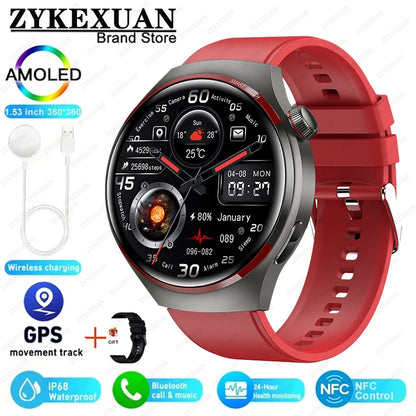 Smart Watch Men AMOLED HD Screen GPS NFC Bluetooth Call Heart Rate Sport Tracker