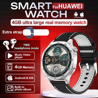 2025 New Smartwatch - 4GB Memory, AMOLED Screen, NFC, Bluetooth Call, Video Playback