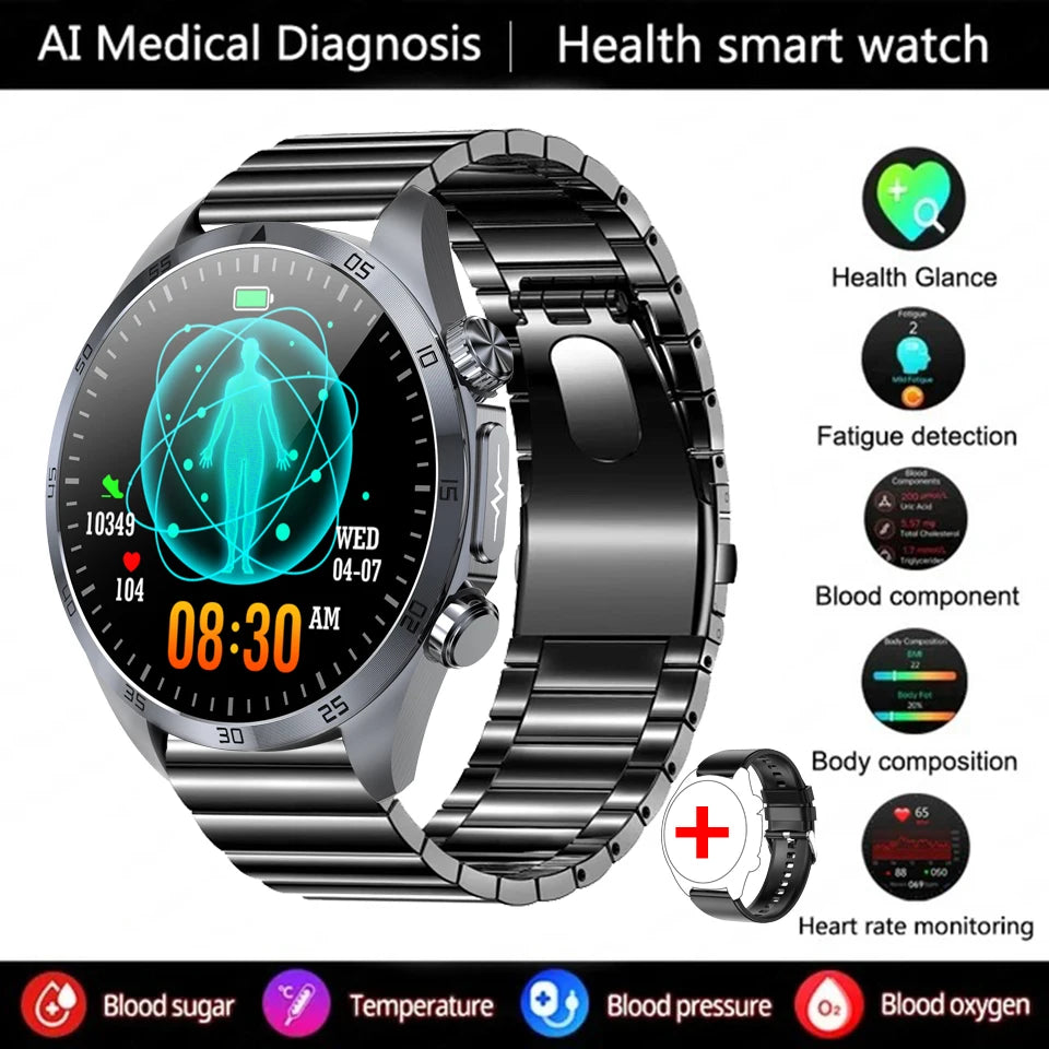 Pulse Physiotherapy CES Sleep Aid Smartwatch Men, ECG, HD Screen, Health Monitor, Bluetooth Call