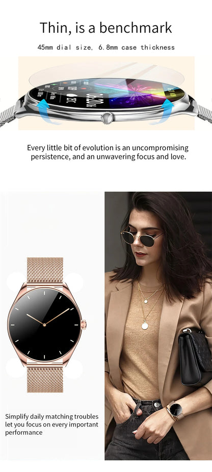 Super Thin Smart Watch MT55 1.43" AMOLED, Bluetooth Call, Heart Rate Monitor, Voice Assistant