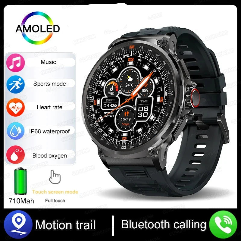 1.85-Inch Ultra HD Smart Watch Men, GPS Tracking, Bluetooth Call, 710mAh, 30 Days Battery Life