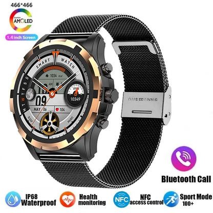 2024 Men's Smartwatch: 1.43" AMOLED, Bluetooth Calling, IP67 Waterproof, NFC, Fitness Tracker