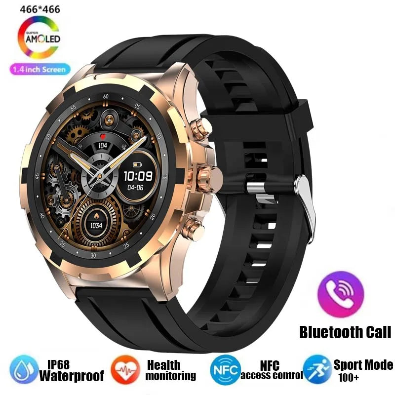 2024 Men's Smartwatch: 1.43" AMOLED, Bluetooth Calling, IP67 Waterproof, NFC, Fitness Tracker