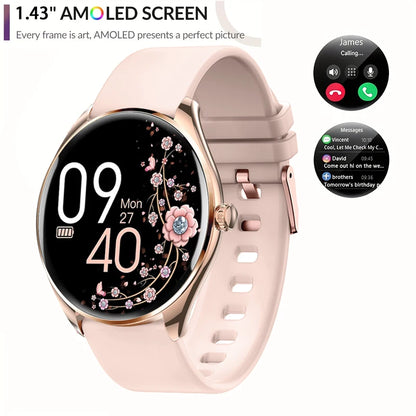 Super Thin Smart Watch MT55 1.43" AMOLED, Bluetooth Call, Heart Rate Monitor, Voice Assistant