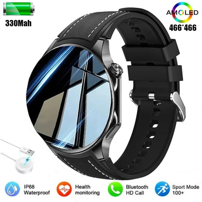 New IP68 Waterproof Smartwatch for Men - AMOLED GPS, Bluetooth Call, NFC, Health Monitor