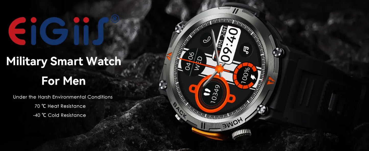 2024 Smart Watch for Men - 3ATM Waterproof, Bluetooth Call, Health Monitor, Sport Design