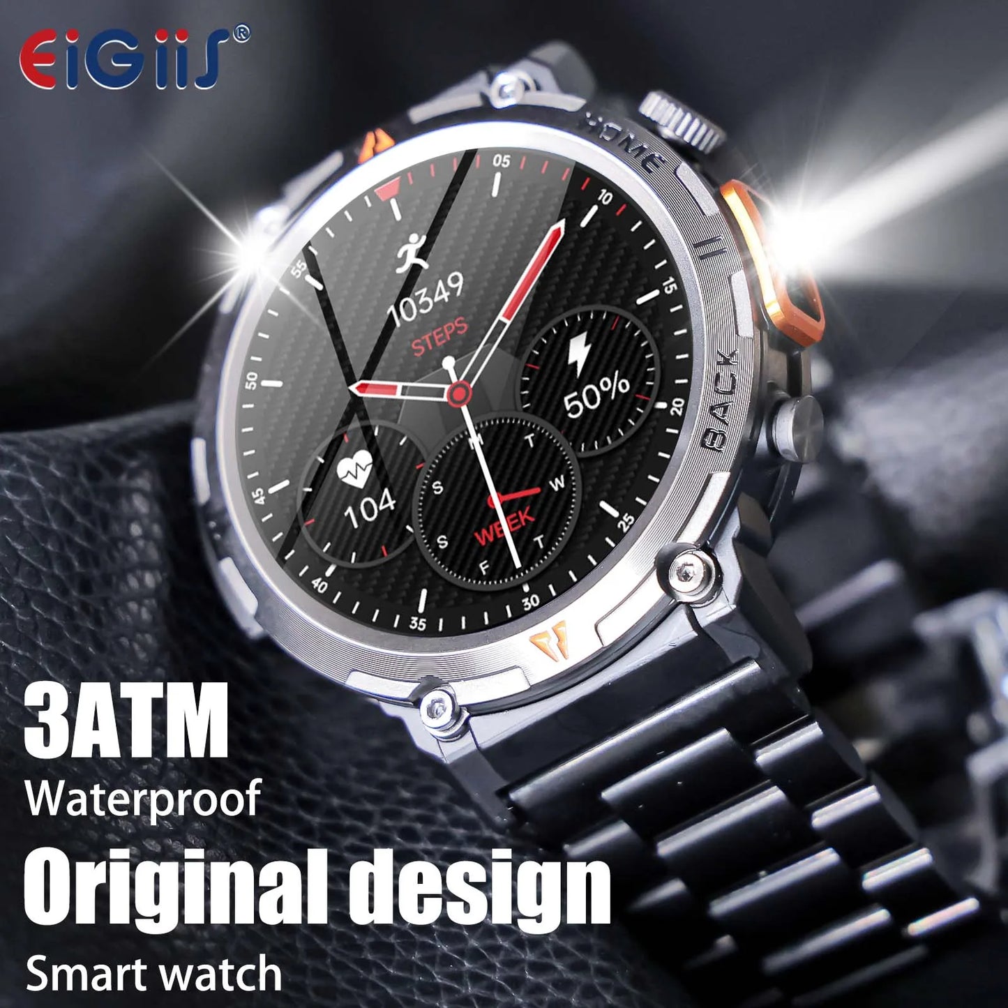 2024 Smart Watch for Men - 3ATM Waterproof, Bluetooth Call, Health Monitor, Sport Design