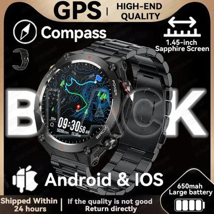 Military-Grade GPS Smartwatch: 1.45'' AMOLED Display, 100+ Sports Modes, Voice Calling