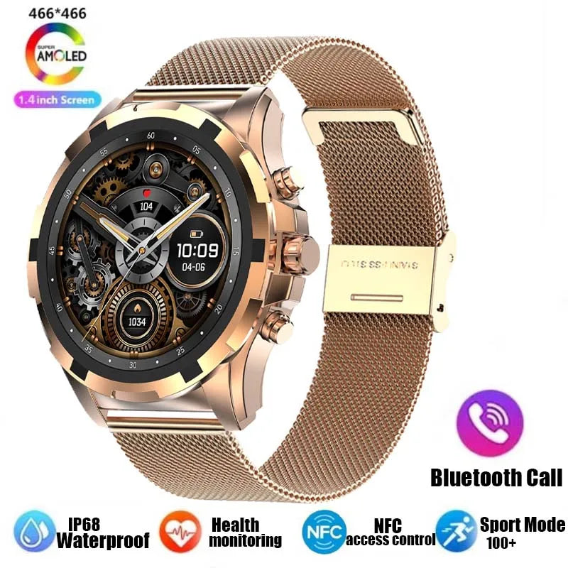 2024 Men's Smartwatch: 1.43" AMOLED, Bluetooth Calling, IP67 Waterproof, NFC, Fitness Tracker