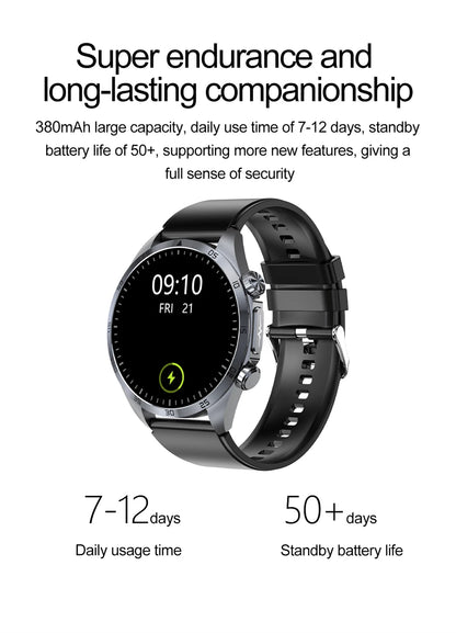 Pulse Physiotherapy CES Sleep Aid Smartwatch Men, ECG, HD Screen, Health Monitor, Bluetooth Call