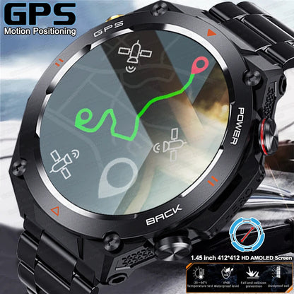 Military-Grade GPS Smartwatch: 1.45'' AMOLED Display, 100+ Sports Modes, Voice Calling