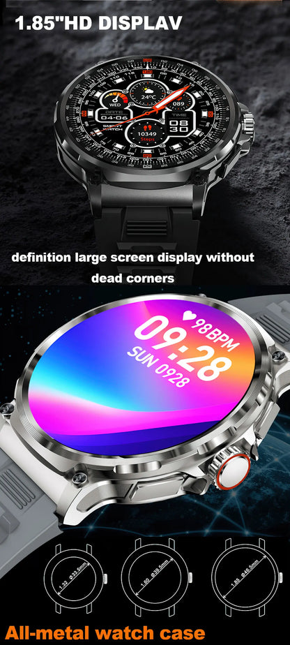 1.85-Inch Ultra HD Smart Watch Men, GPS Tracking, Bluetooth Call, 710mAh, 30 Days Battery Life