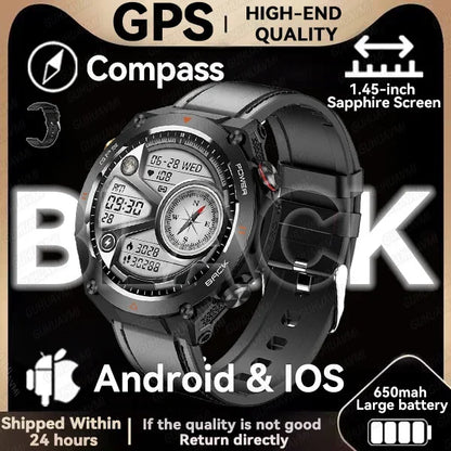 Military-Grade GPS Smartwatch: 1.45'' AMOLED Display, 100+ Sports Modes, Voice Calling