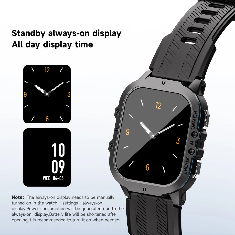 C26 Smart Watch: 100+ Sports Modes, Bluetooth Call, AMOLED 1.96", 1ATM Waterproof