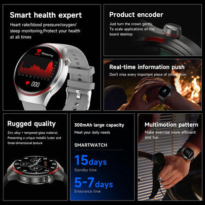 Smart Watch Men AMOLED HD Screen GPS NFC Bluetooth Call Heart Rate Sport Tracker