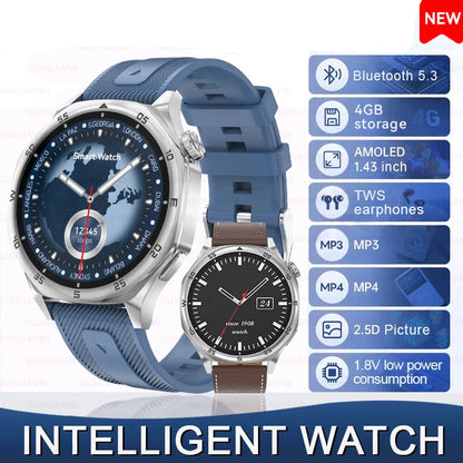 2025 New Smartwatch - 4GB Memory, AMOLED Screen, NFC, Bluetooth Call, Video Playback