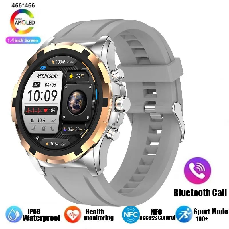 2024 Men's Smartwatch: 1.43" AMOLED, Bluetooth Calling, IP67 Waterproof, NFC, Fitness Tracker