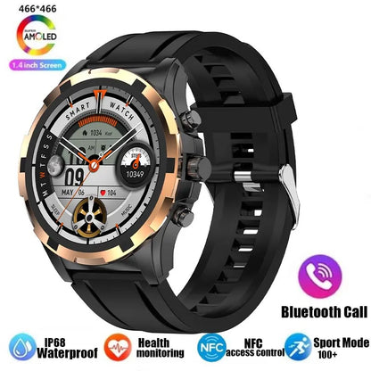 2024 Men's Smartwatch: 1.43" AMOLED, Bluetooth Calling, IP67 Waterproof, NFC, Fitness Tracker