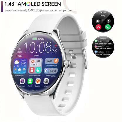 Super Thin Smart Watch MT55 1.43" AMOLED, Bluetooth Call, Heart Rate Monitor, Voice Assistant