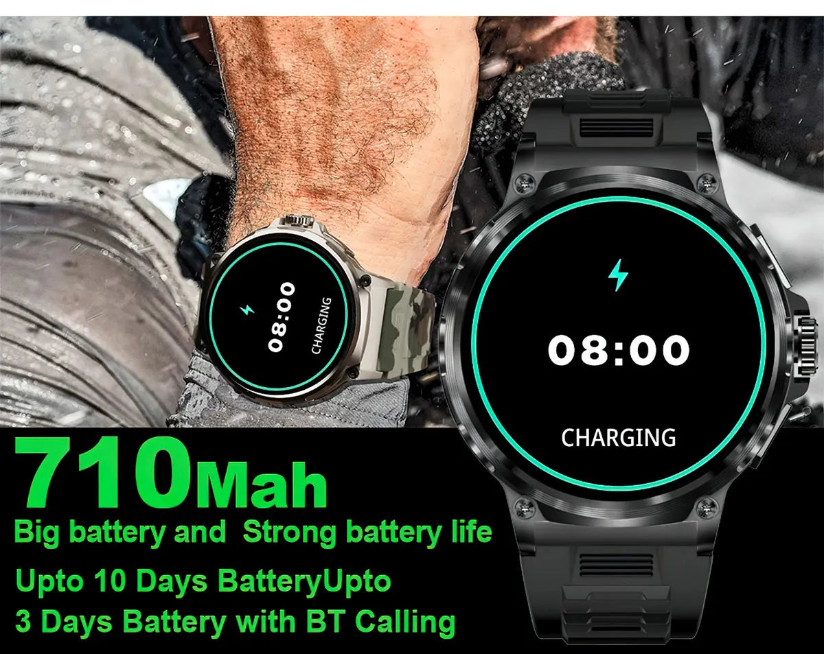 1.85-Inch Ultra HD Smart Watch Men, GPS Tracking, Bluetooth Call, 710mAh, 30 Days Battery Life